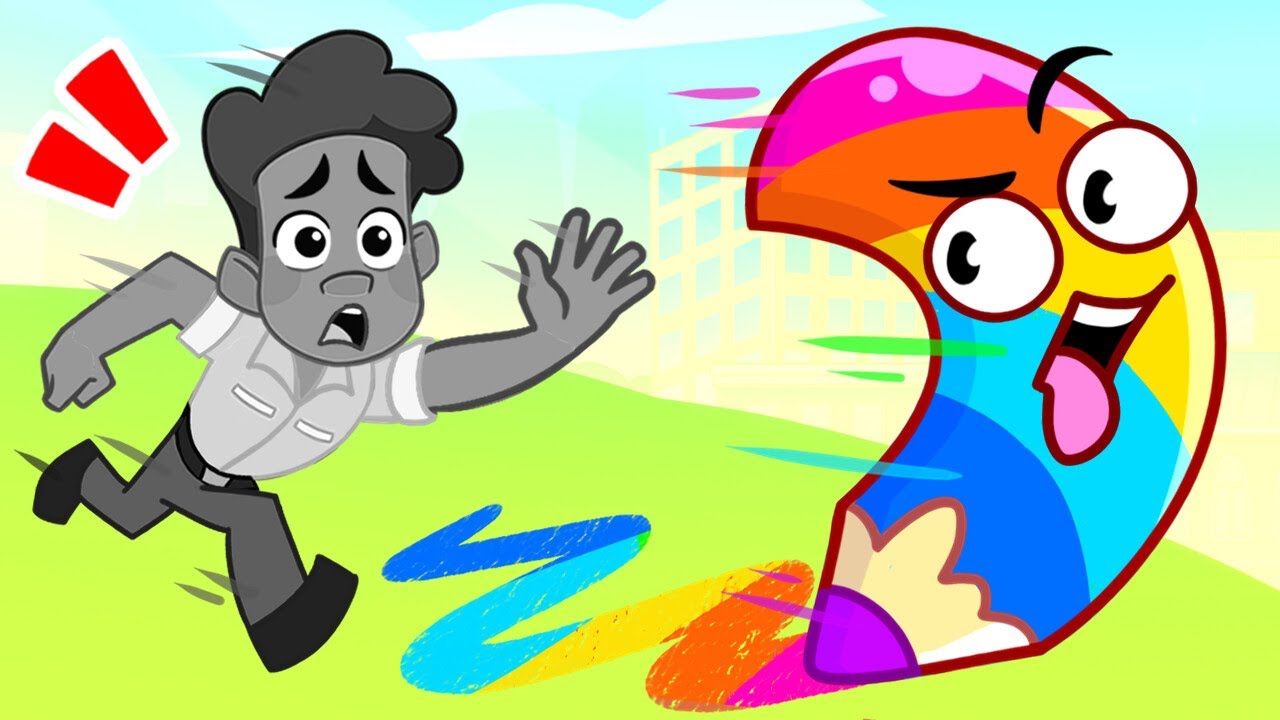 Catch the Crazy Pencil! ✏️😜 A Wacky Drawing Chase | Funny Kids Cartoons
