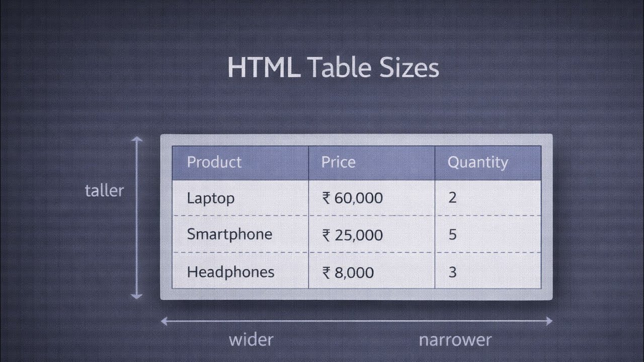 HTML Table Sizes Explained | Width & Height Tutorial for Beginners