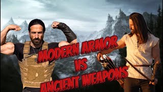Medieval weapons vs modern armor!! #archery #history #nerd #cosplay #military #ancient #dnd