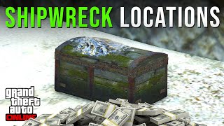 ALL SHIPWRECK LOCATIONS IN GTA ONLINE | How to Collect Daily Shipwreck Treasure Chests (Easy Guide)