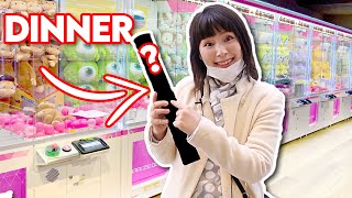 We can ONLY eat what we WIN from Japanese CRANE GAME CHALLENGE!
