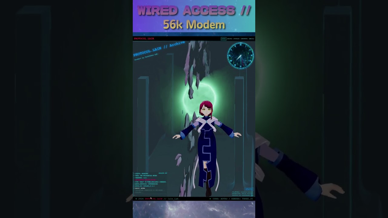 [Astro/R3F] WIRED ACCESS // 56k Modem Emulation on Web Terminal