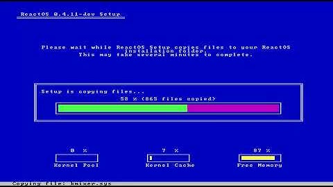 Experiment (UPDATE): Testing a custom progress-bar in the text-mode installation of ReactOS
