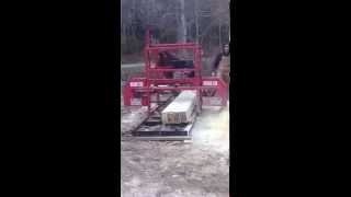 sawing four 2x4's at one time on a Hudson oscar 230 sawmill