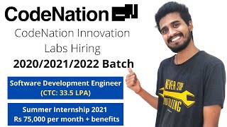 CodeNation Innovation Labs Hiring For 2021 & 2022 Batch | Registration Process Eligibility Criteria