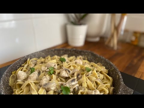 Tagliatelles poulet champignons