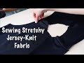 How to sew stretchy knit top perfect neckline professional finish sleeves