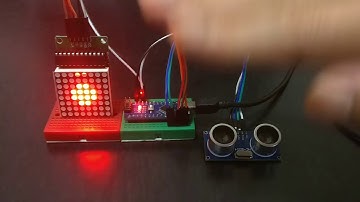 MAX7219 8x8 LED Matrix / HC-SR04 Ultrasonic Sensor / Arduino Nano