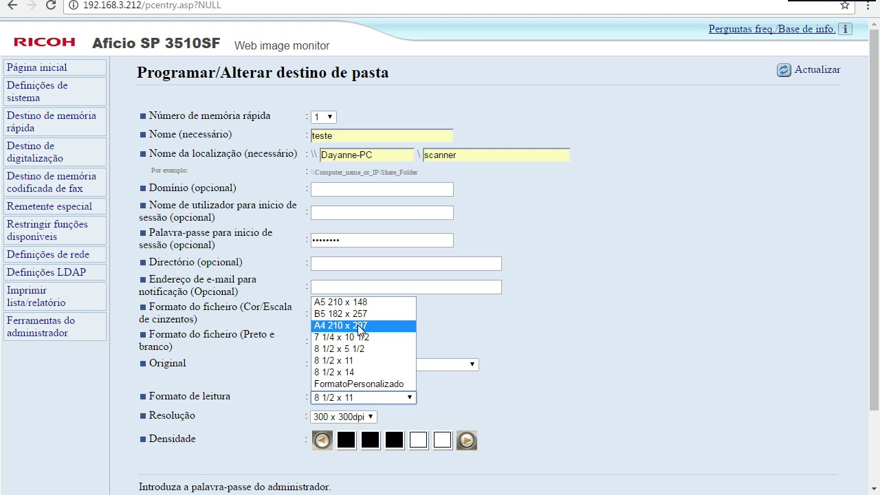 como scanear na impressora ricoh aficio sp 3510