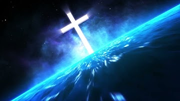 Running to the Cross in the Universe Christian Blue Video Background Material LOOP