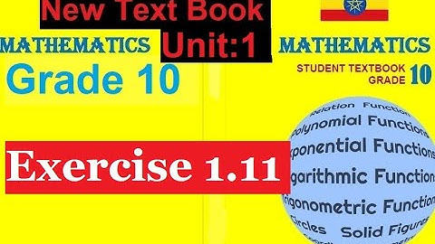 Mathematics Grade 10 Unit-1 Exercise 1.11@mathT_21 @MathAndScience @learnmathtutorials