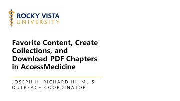Favorite Content, Create Collections, and Download PDF Chapters in AccessMedicine