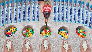 Experiment !! Underground Candies Cola Sprite Yedigün Pepsi And Mentos With Sugar in Five Holes