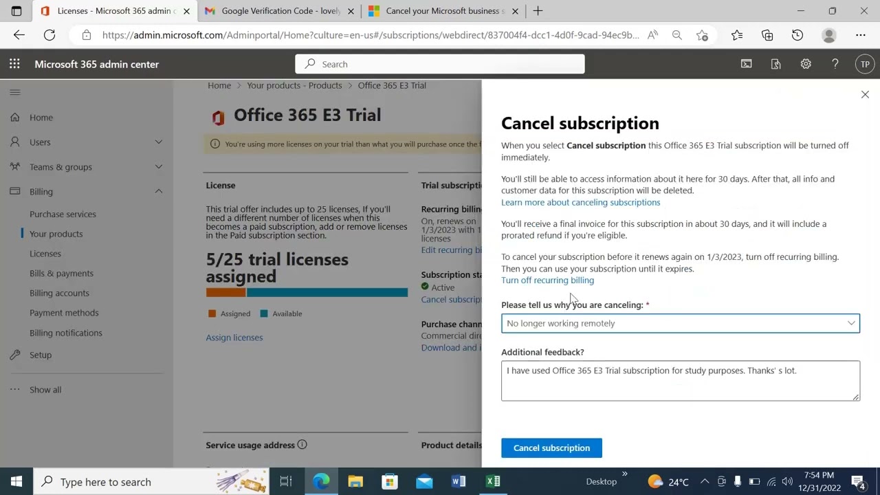 How To Cancel Office 365 Subscription YouTube How To Cancel Office 365 Subscription YouTube