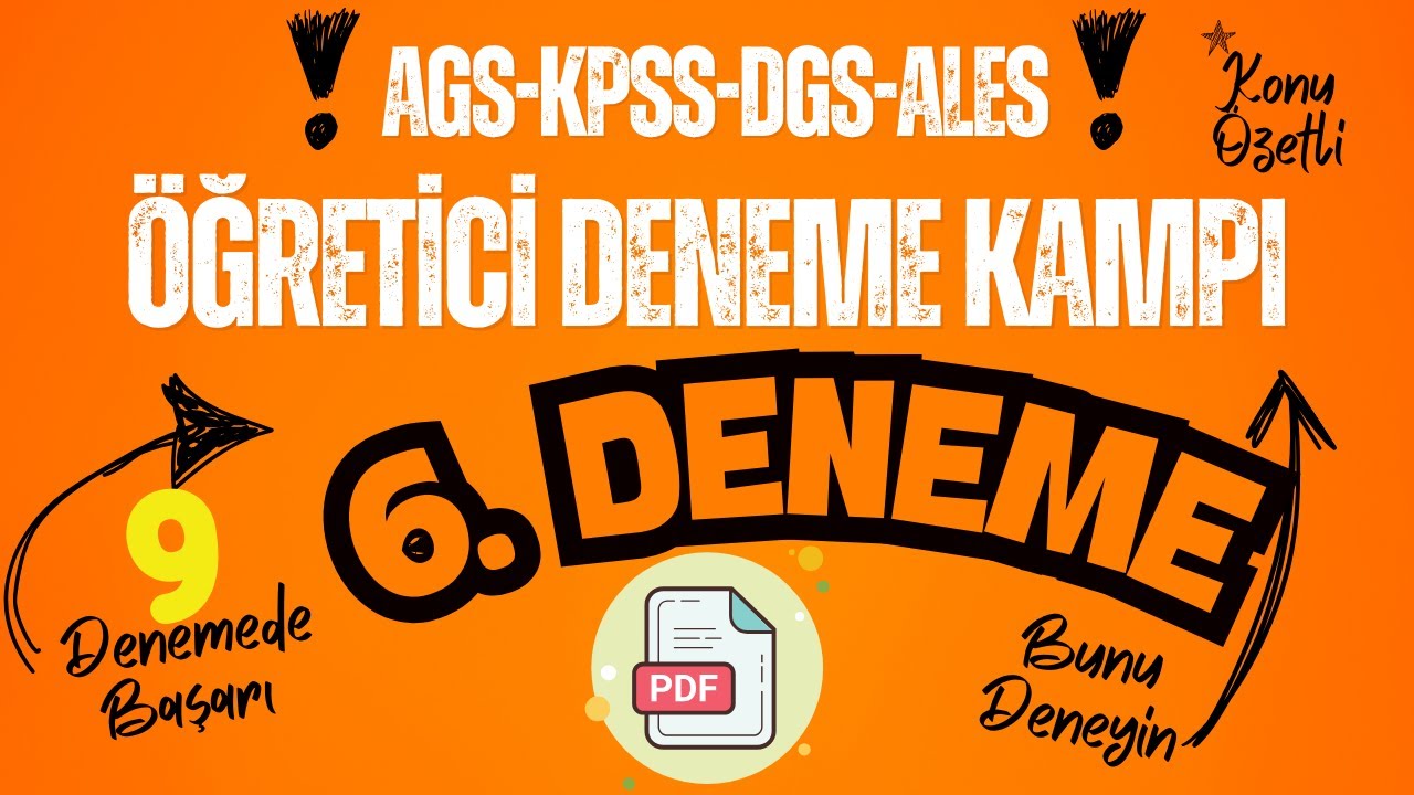 ÖĞRETİCİ DENEME 6-FULL VERSİYON #ags #dgs #kpss #ales #matematik