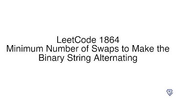 LeetCode 1864: Minimum Number of Swaps to Make the Binary String Alternating