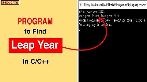 Program to Check Leap Year in C/C++ (HINDI/URDU)