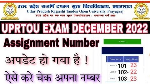 How to check UPRTOU Assignment marks /assignment Status check kaise kare dec 2022 @uprtouprayagraj