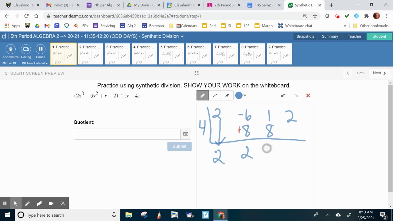 Desmos Activity Using Synthetic Division - Youtube