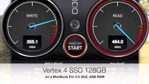 Macbook Pro with Vertex 4 SSD 128GB Disk Speed Test