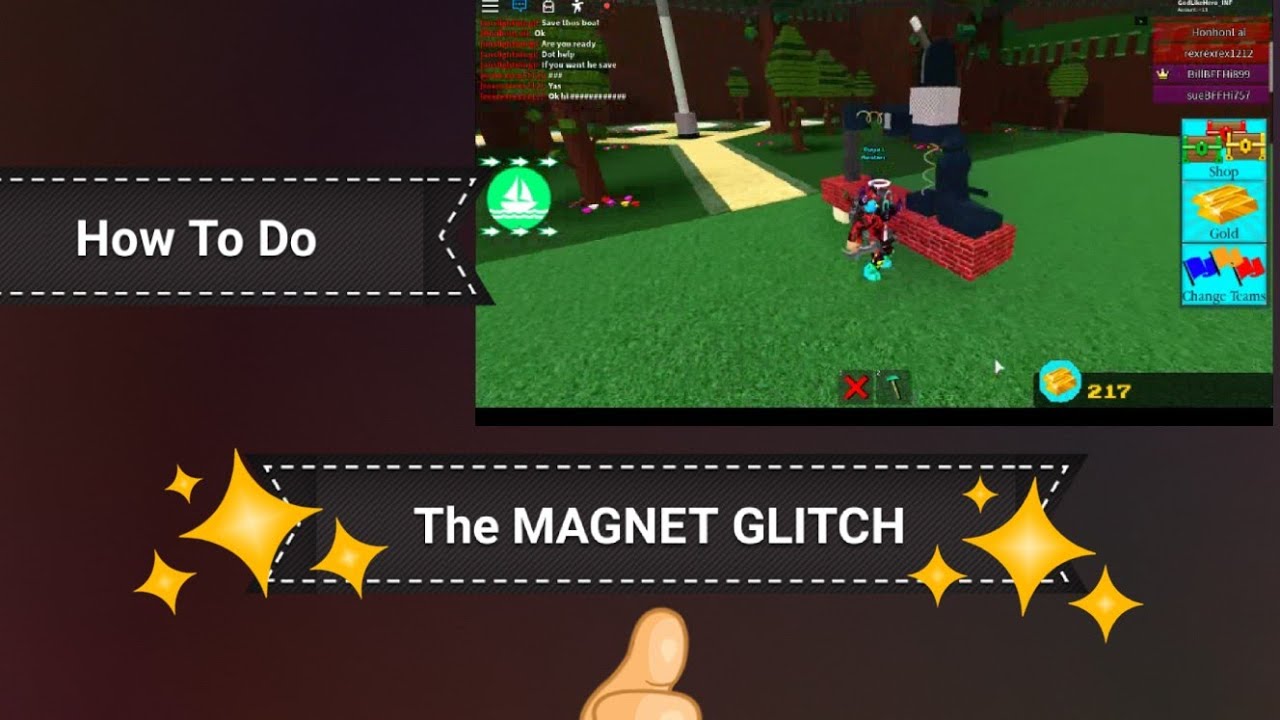 how to do the magnet glitch! in build a boat for teasures