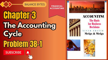 Problem 3B-1 | Chapter 3 | The Accounting Cycle | Meigs and Meigs | by Prof. Muhammad Sufyan