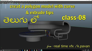Maya 2015 tutorials in telugu_creat a model with curve&extrude tips