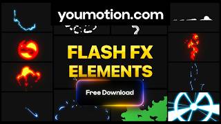 Free Flash FX Elements Pack 02 - Energy & Fire with Transitions (AE, PR, DR, FCPX)