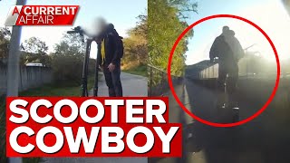 E-scooter rider filmed going almost 100km\/h before crash  | A Current Affair