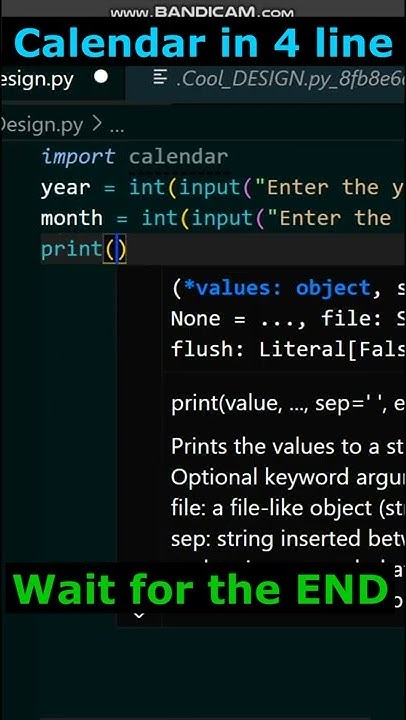 Python is so easy make calendar with the help of python in 4 line code ...