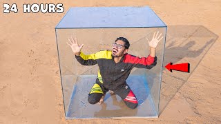 24 Hours in Glass Box Challenge😱 | Will I Survive?