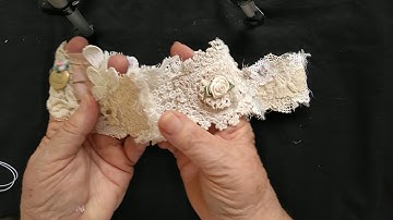 Fabric and Lace Snippets x 2