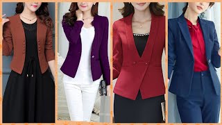 Stylish trendy A line dress with jacket business meetings dress designs