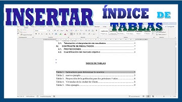 Como hacer un índice de tablas en Word