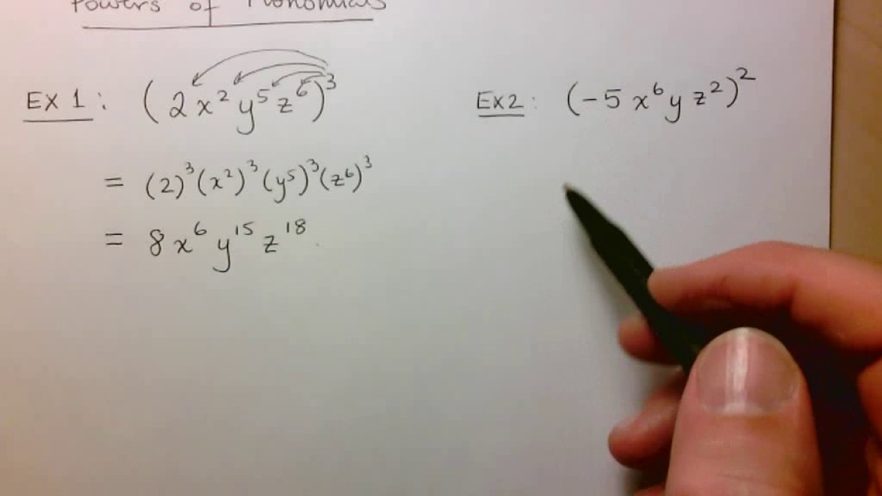 MPM1D Powers of Monomials - YouTube