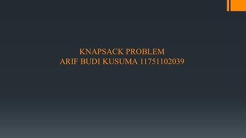Knapsack Problem (Bounded Knapsack)