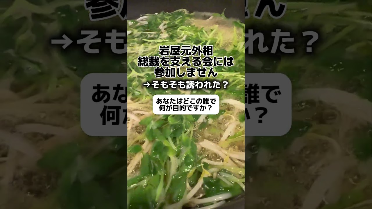 岩屋「総裁を支える会には参加しません」→そもそも誘われた？