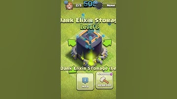 Dark Elixir Storage Level 1 to Max Upgradation #clashofclans #shorts #coc