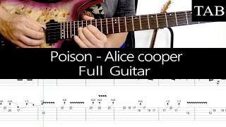 POISON - Alice Cooper: FULL guitar cover + TAB Resimi