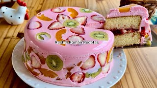 PARA MAMÁ 🌹POSTRE de PASTEL ,FRUTA Y GELATINA riquísimo 😋