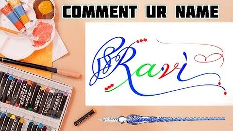 Ravi Name Signature Calligraphy Status | How to Draw, Cursive Calligraphy with Cut Marker
