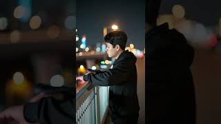 Download Lagu Cinematic City Night 🌆 Young Asian Man on Bridge | Realistic Bokeh Lights 🎥 MP3