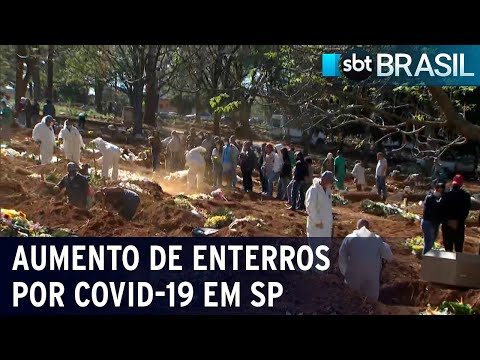 Enterros por Covid-19 aumentam no maior cemitério do país | SBT Brasil (08/03/21)