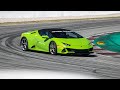 x4 Lamborghini Huracan on track - Maximum Attack, Powerslide, Downshifts and more!!