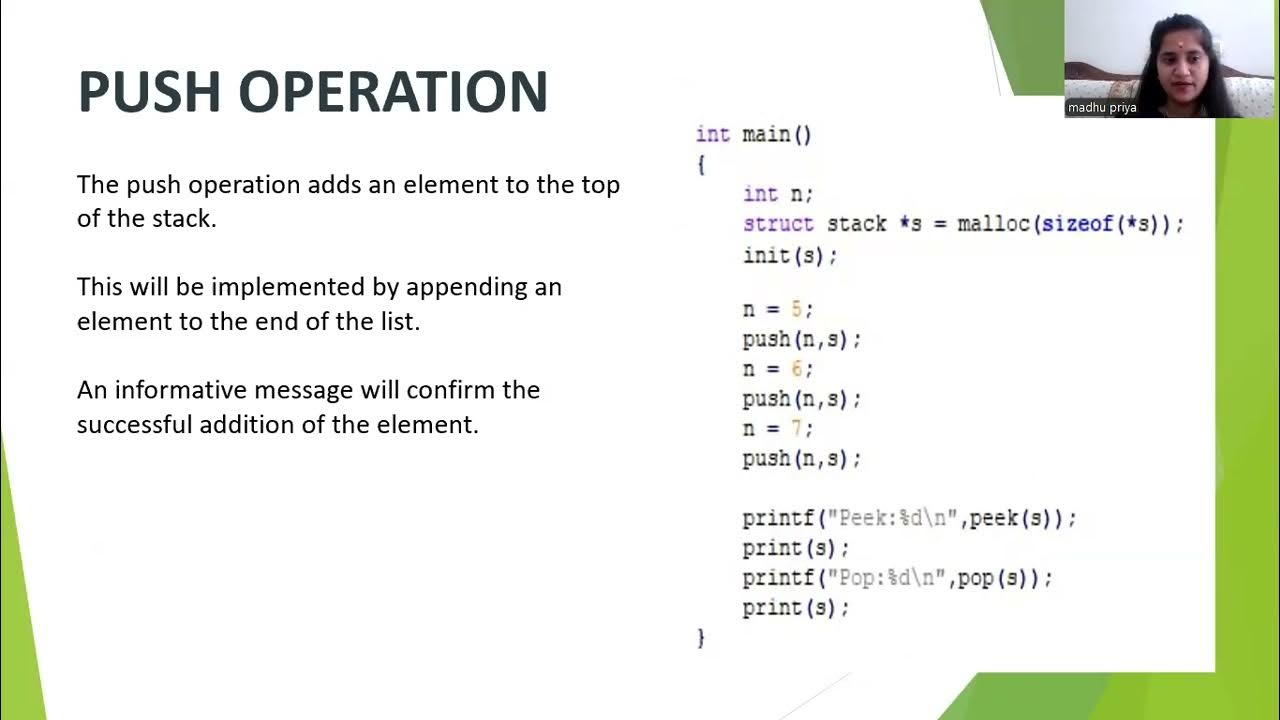 Menu driven program stack using list - YouTube