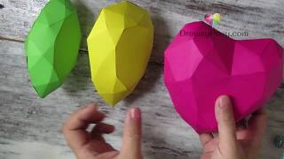 How to make paper gems collection, FREE templates, simple way