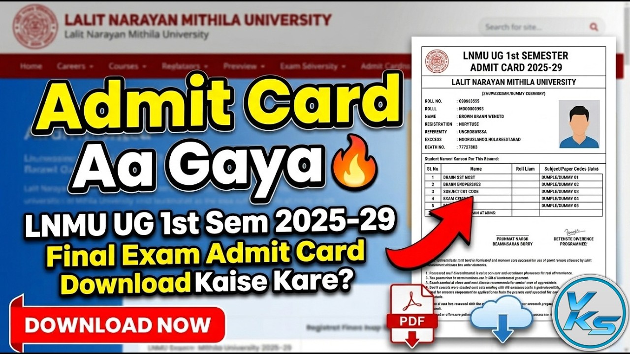 LNMU UG 1st Semester Admit Card Download Kaise Kare 2025-2029 - YouTube