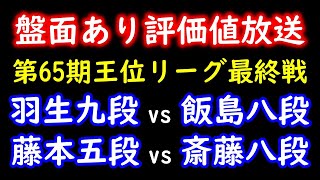 【評価値放送】羽生善治九段 vs 飯島栄治八段、斎藤慎太郎八段 vs 藤本渚五段【伊藤園おいお茶杯第65期王位戦挑戦者決定リーグ】