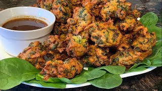 Crispy Pakora with Spinach and Sweet Potato Recipe [Gluten-Free, Vegan] RAMADAN SPECIAL 2019