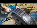 retread wire truck tires, manually